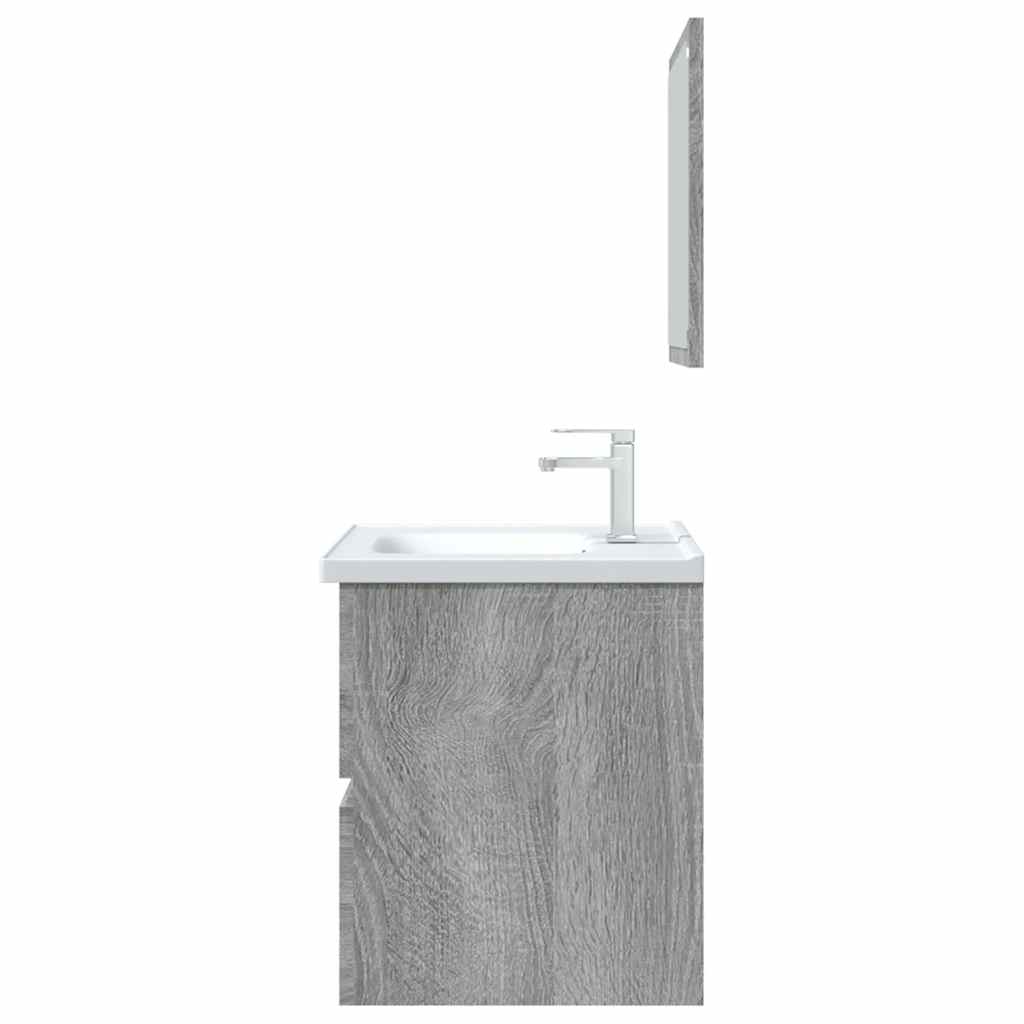 2 Piece Bathroom Furniture Set Grey Sonoma Engineered Wood