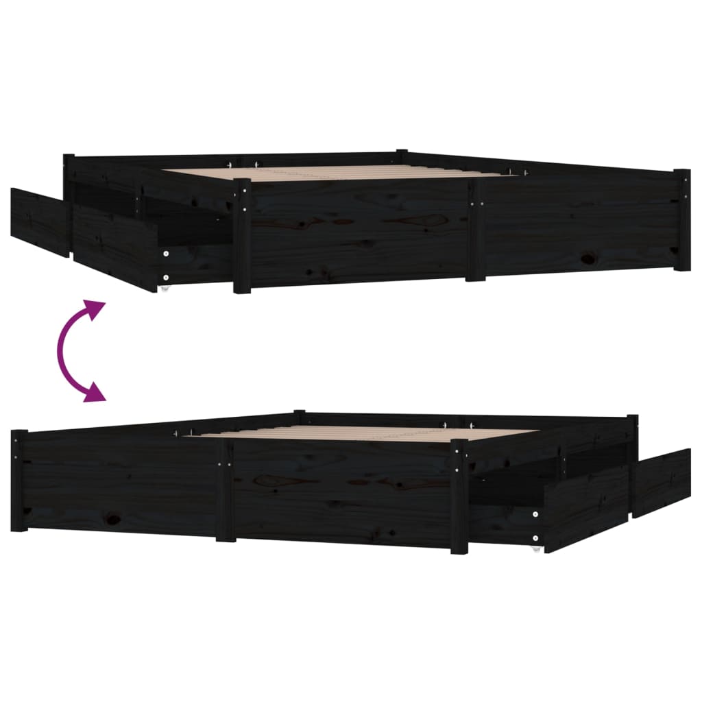 3103507  Bed Frame Without Mattress With Drawers (814933+814998)