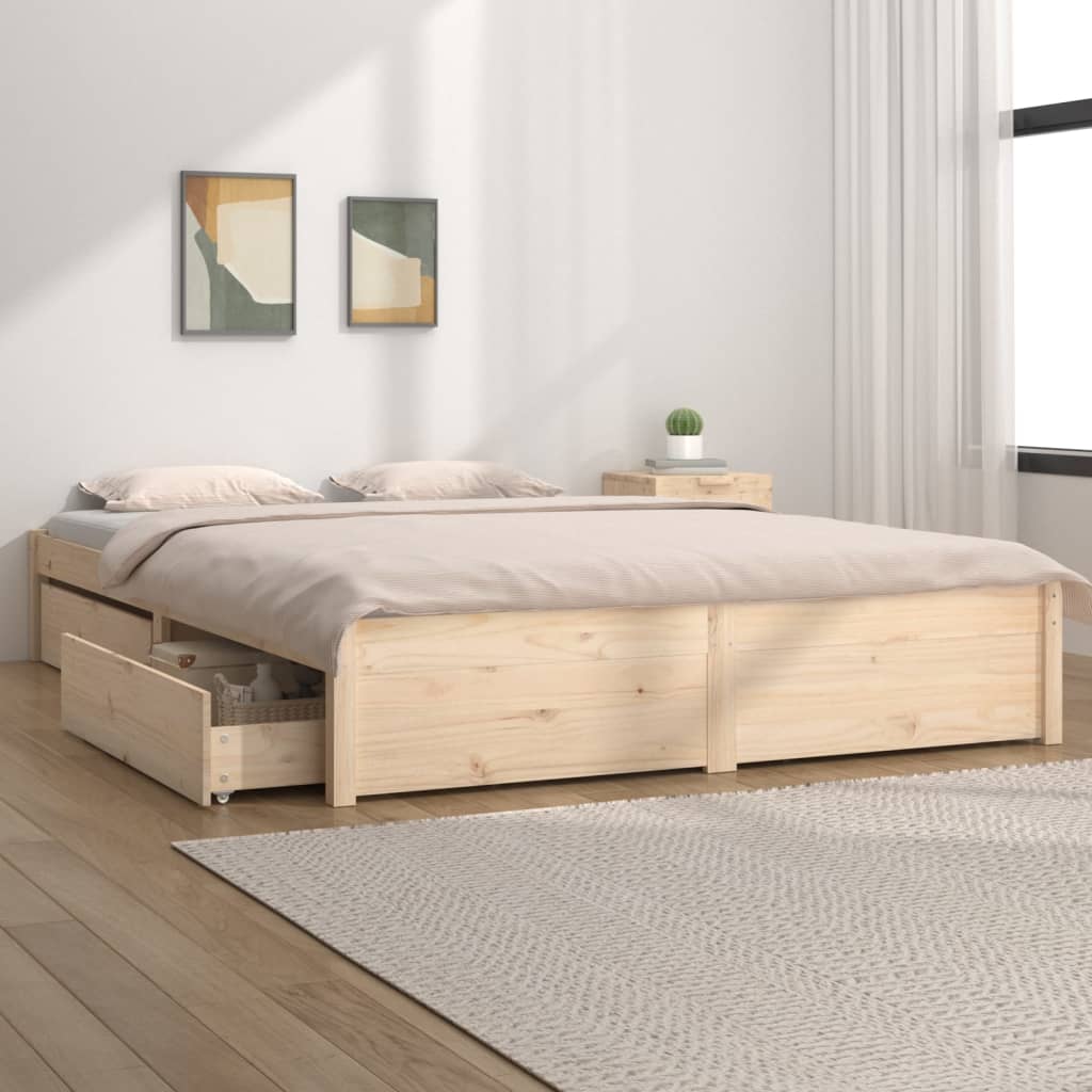 3103507  Bed Frame Without Mattress With Drawers (814933+814998)