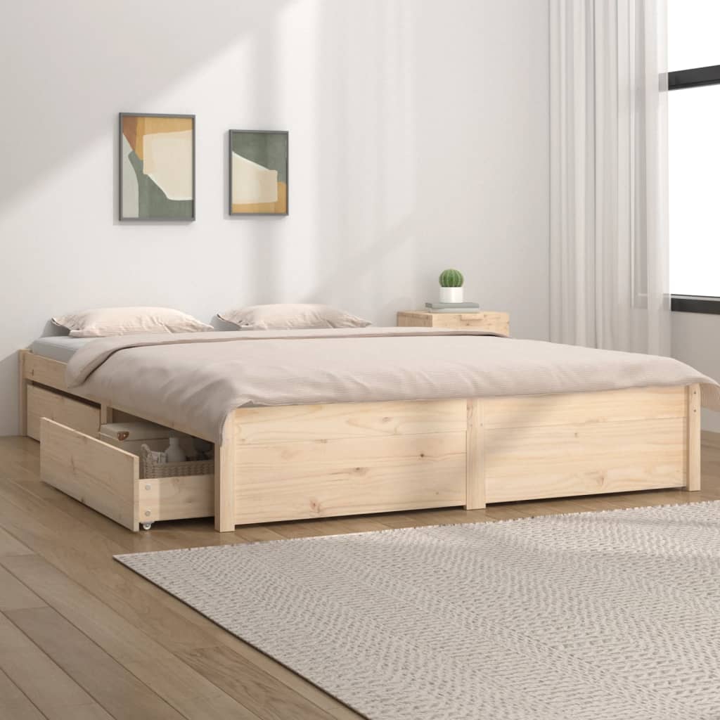 3103507  Bed Frame Without Mattress With Drawers (814933+814998)