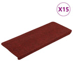 Stair Mats Self-adhesive 15 pcs 65x24.5x3.5 cm Red