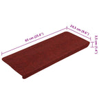 Stair Mats Self-adhesive 15 pcs 65x24.5x3.5 cm Red