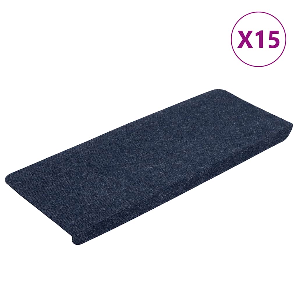 Stair Mats Self-adhesive 15 pcs 65x24.5x3.5 cm Blue