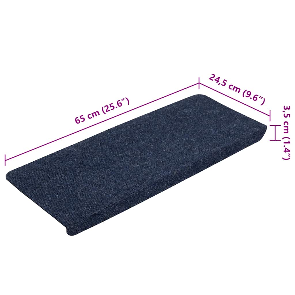 Stair Mats Self-adhesive 15 pcs 65x24.5x3.5 cm Blue
