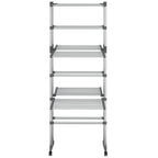 3-Tier Laundry Drying Rack with Wheels Silver 60x70x129 cm