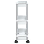 3-Tier Storage Trolley Silver and White Aluminium