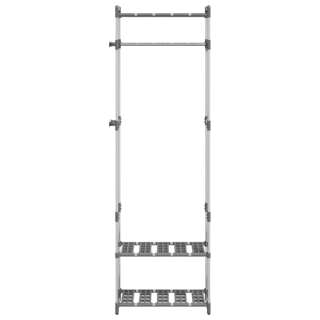 3-Tier Clothes Rack Silver 59x29x192 cm Aluminium
