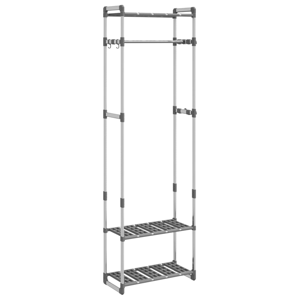 3-Tier Clothes Rack Silver 59x29x192 cm Aluminium