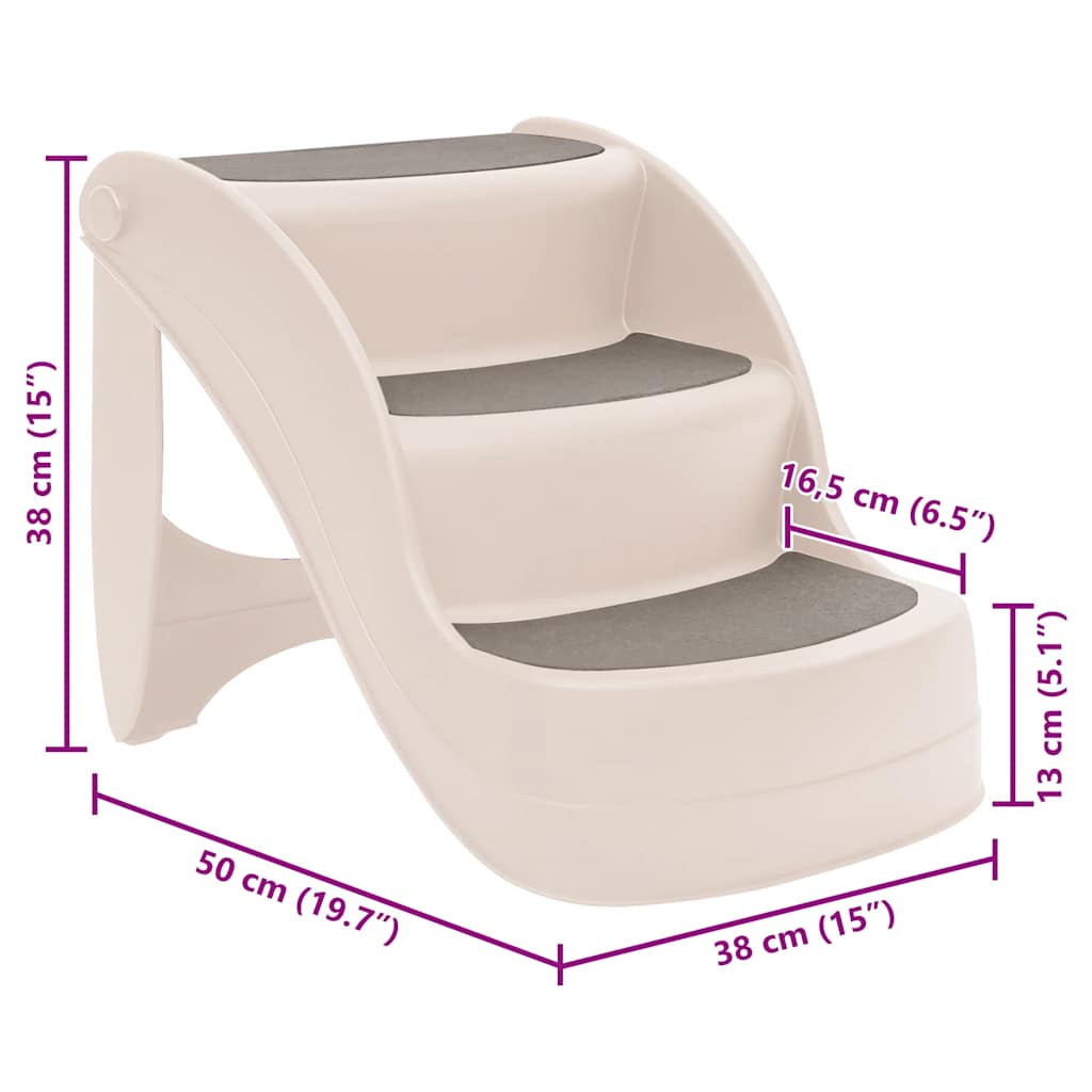 Folding 3-Step Dog Stairs 50X38X38 Cm Plastic