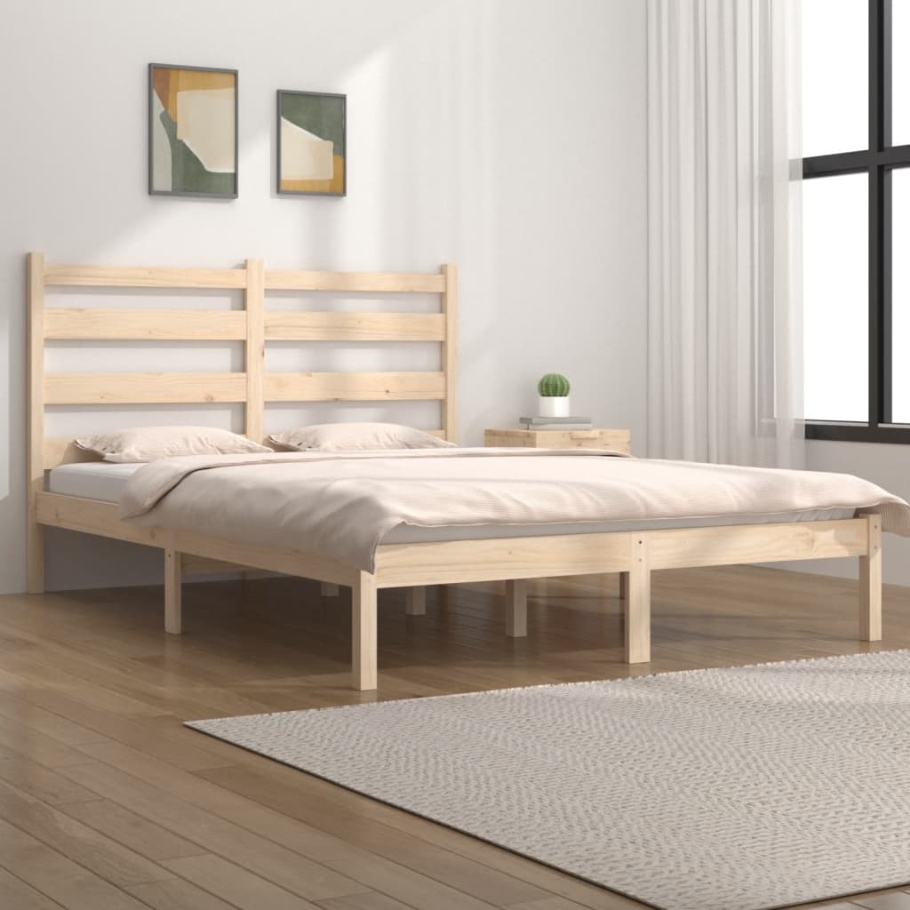 3103633  Bed Frame Without Mattress Solid Wood (810002+818400)