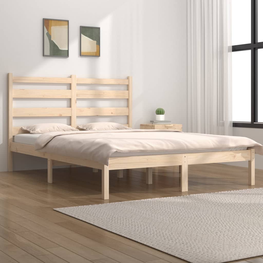 3103633  Bed Frame Without Mattress Solid Wood (810002+818400)