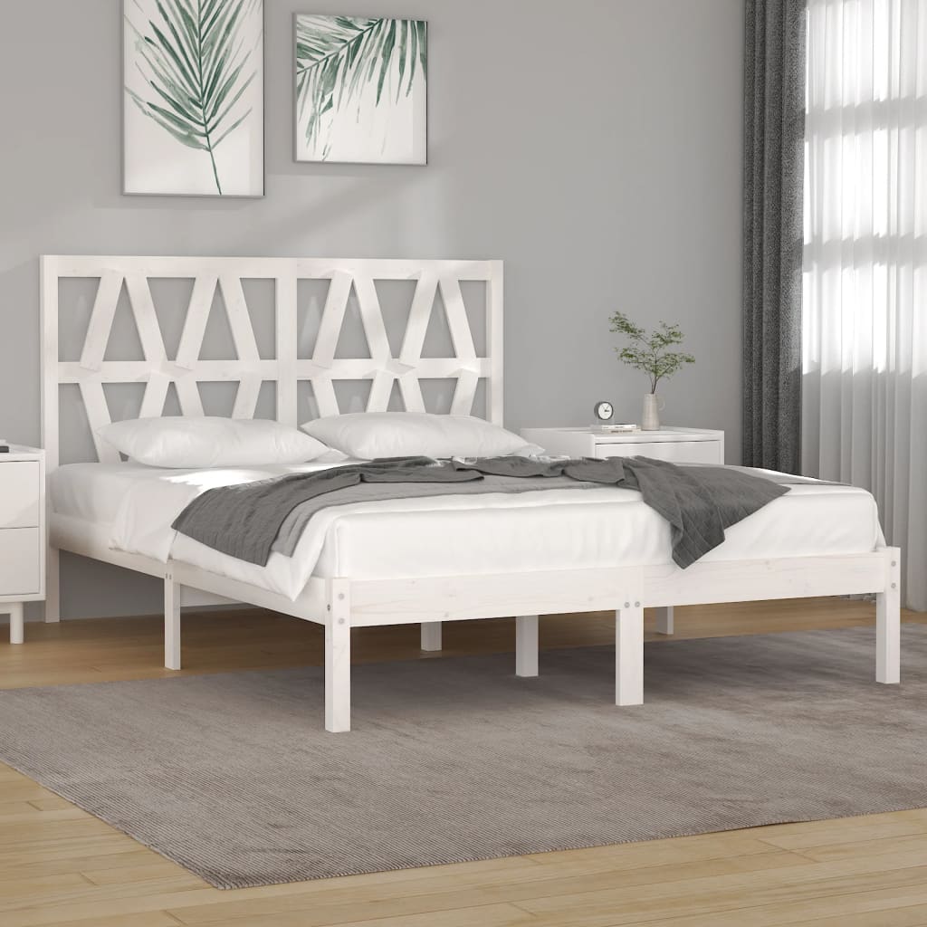 3103992  Bed Frame Without Mattress Solid Wood (810011+818609)