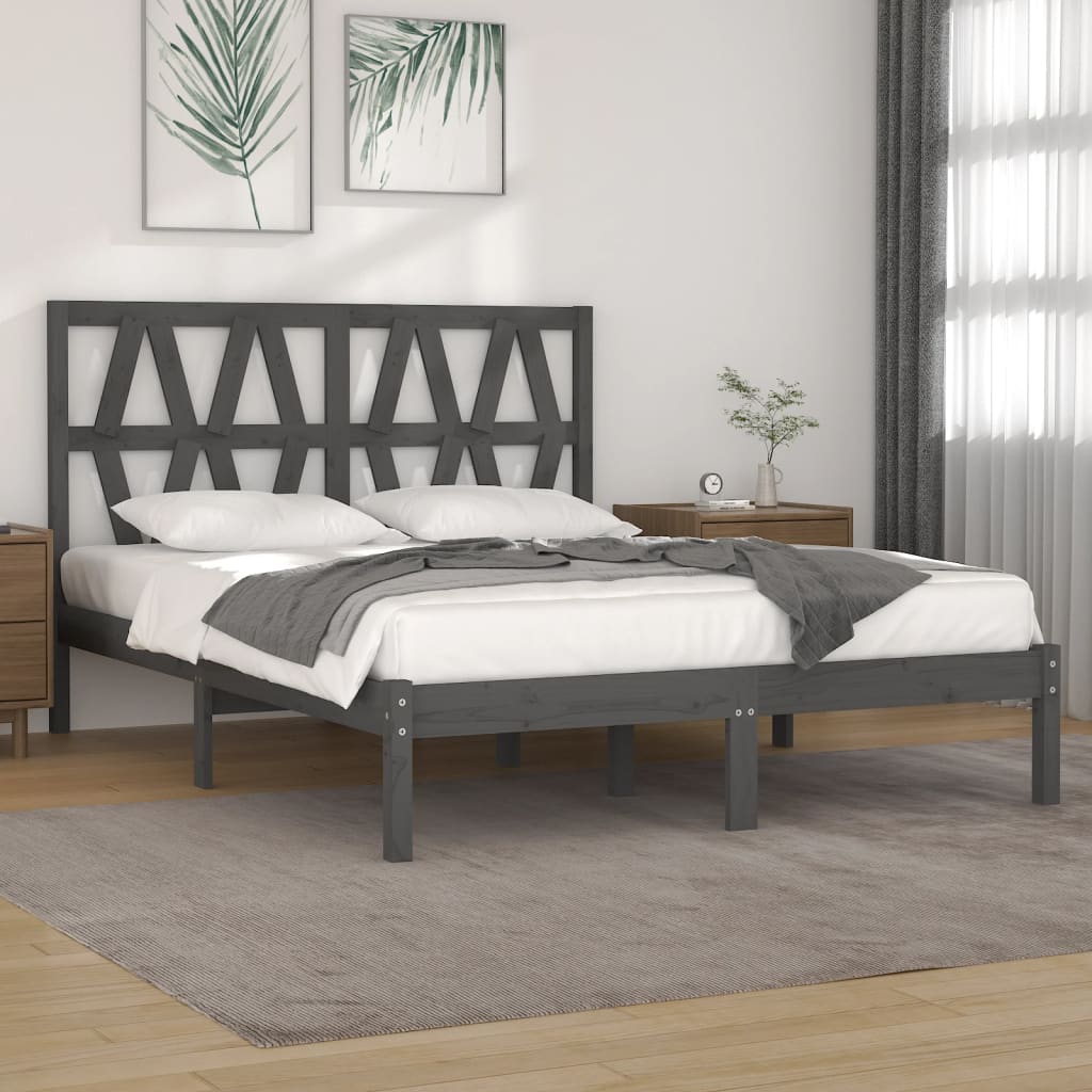 3103992  Bed Frame Without Mattress Solid Wood (810011+818609)