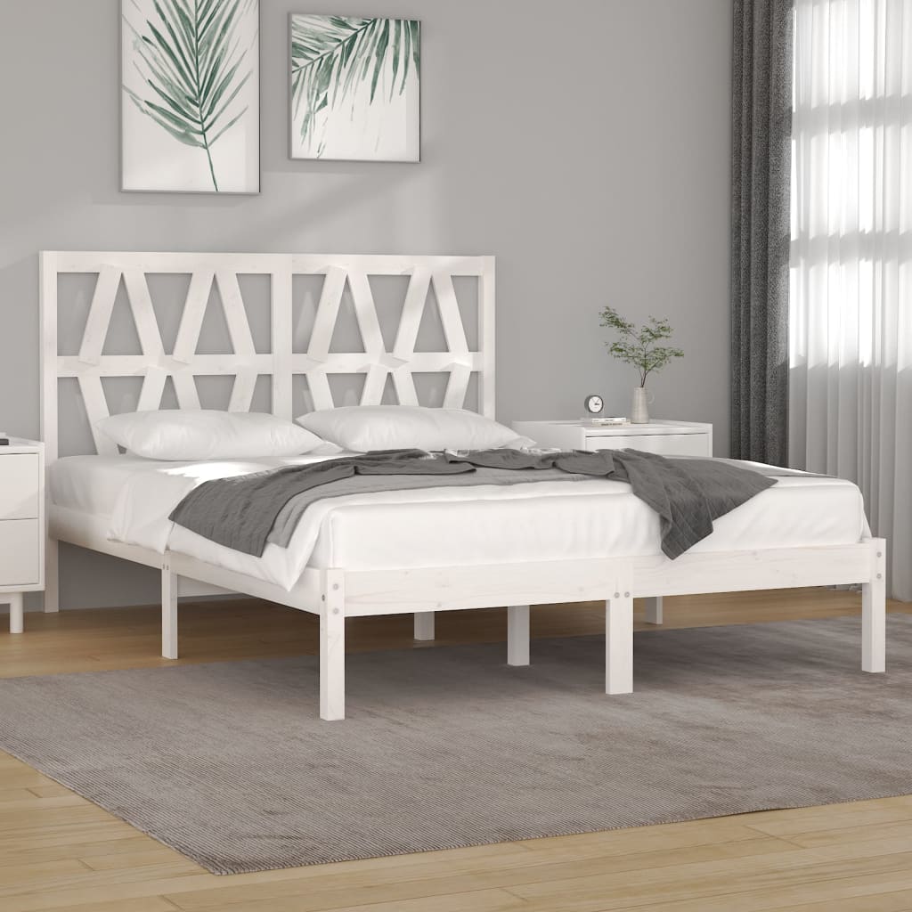 3103992  Bed Frame Without Mattress Solid Wood (810011+818609)