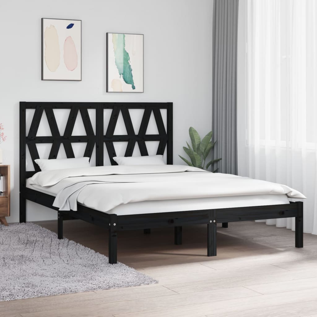 3103992  Bed Frame Without Mattress Solid Wood (810011+818609)