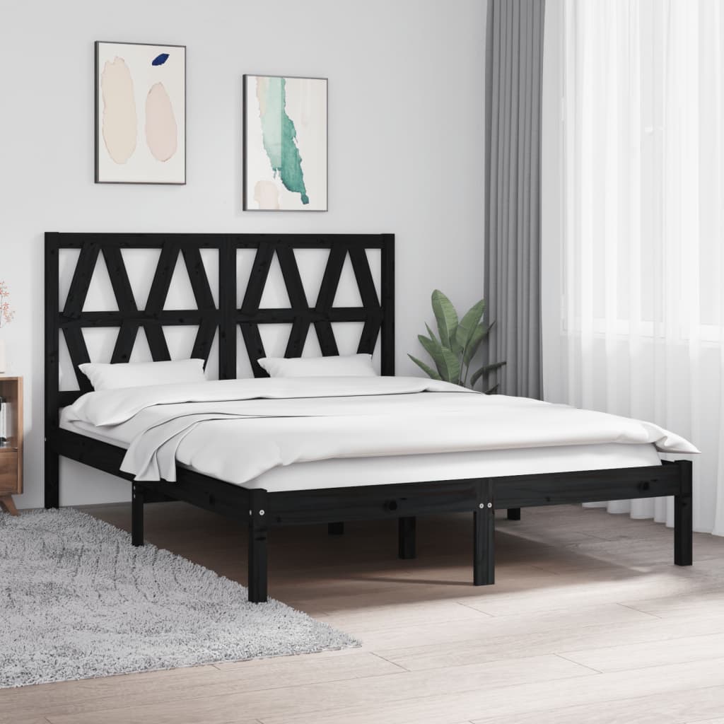 3103992  Bed Frame Without Mattress Solid Wood (810011+818609)