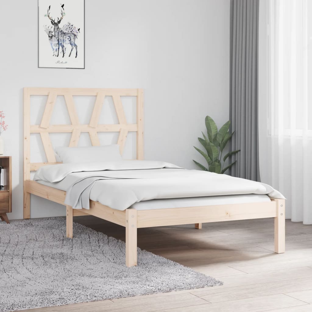 3103992  Bed Frame Without Mattress Solid Wood (810011+818609)