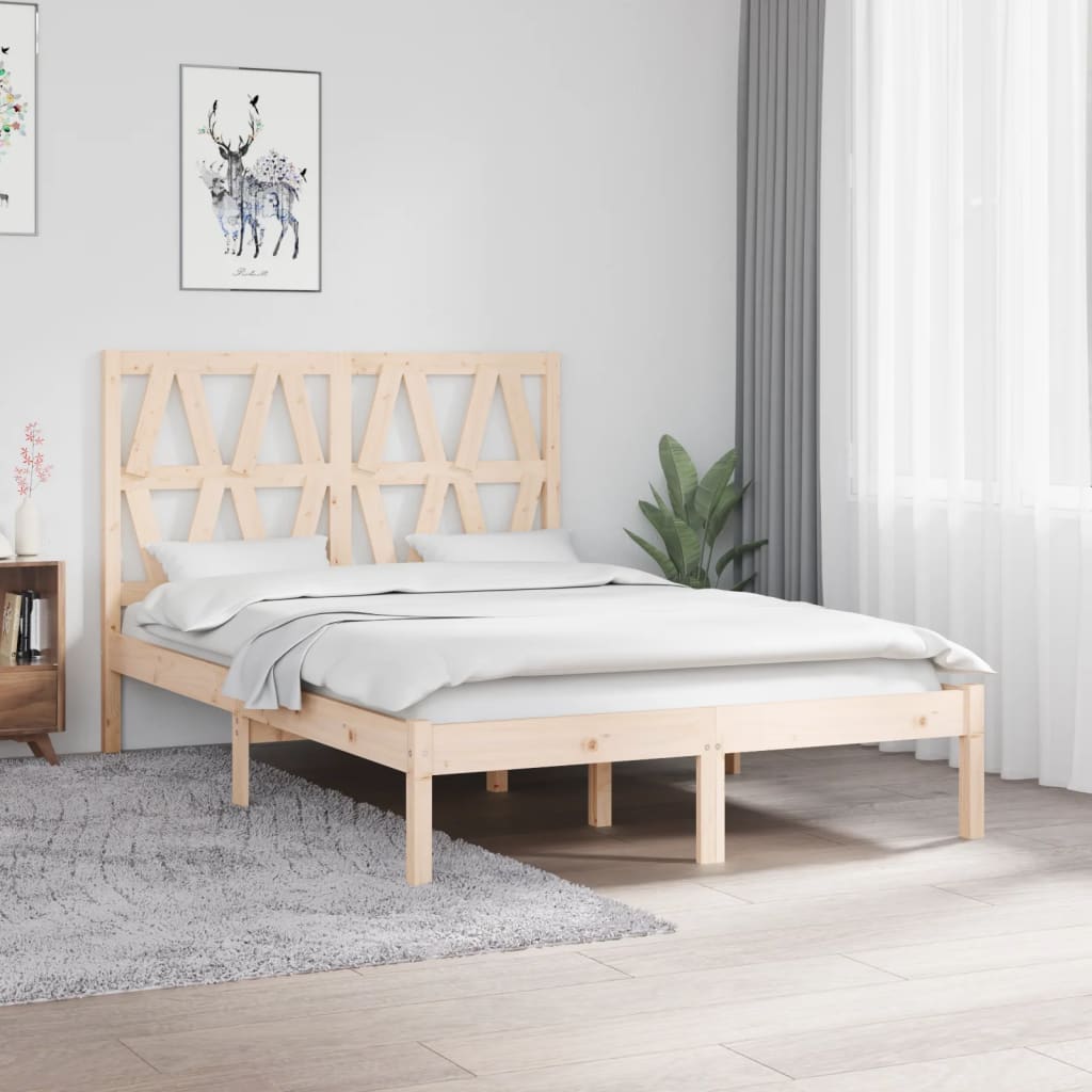 3103992  Bed Frame Without Mattress Solid Wood (810011+818609)