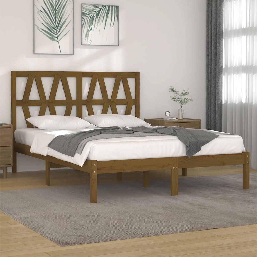 3103992  Bed Frame Without Mattress Solid Wood (810011+818609)