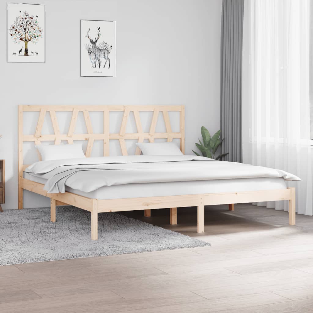 3103992  Bed Frame Without Mattress Solid Wood (810011+818609)