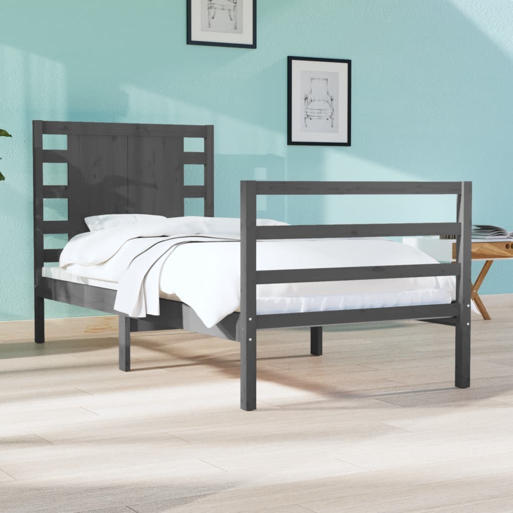 3104285  Bed Frame Without Mattress Solid Wood Pine