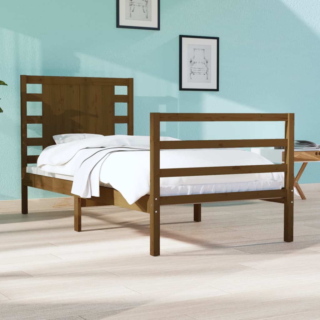 3104285  Bed Frame Without Mattress Solid Wood Pine