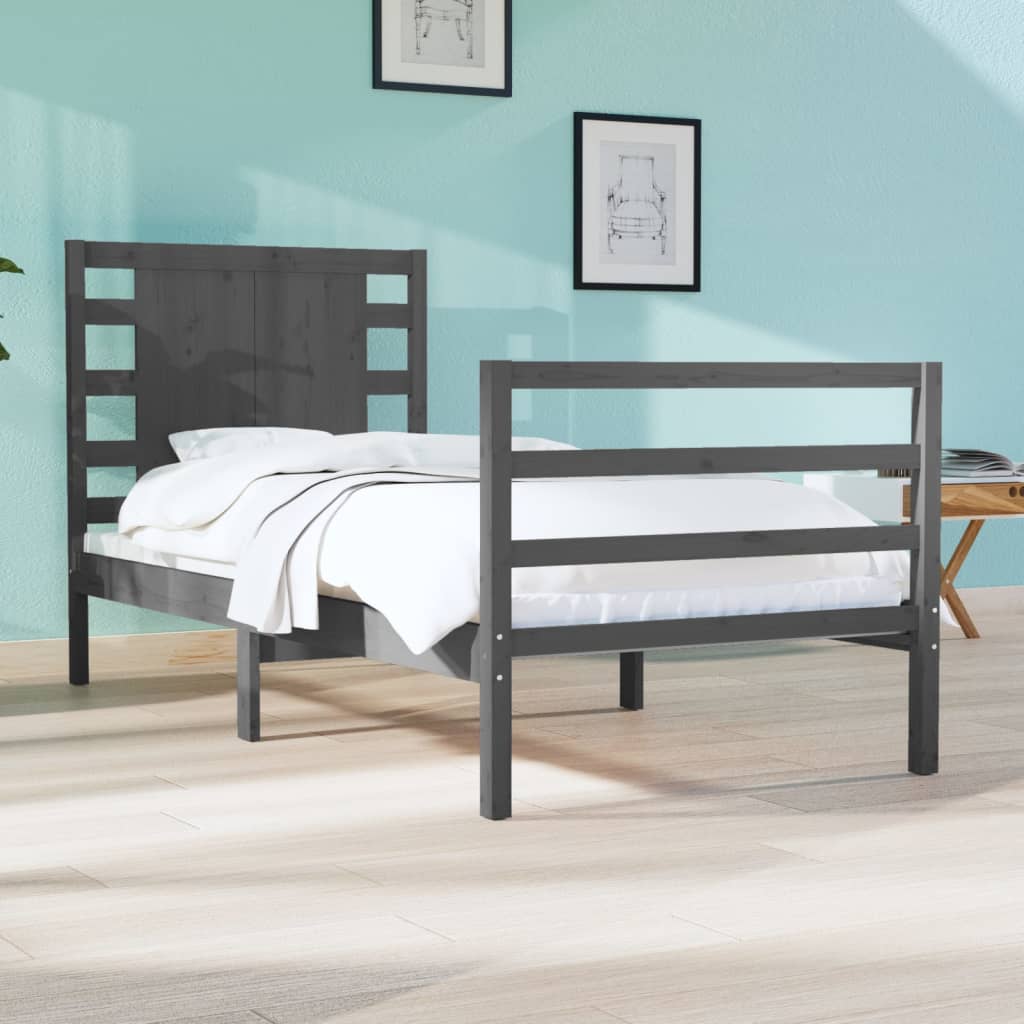 3104285  Bed Frame Without Mattress Solid Wood Pine