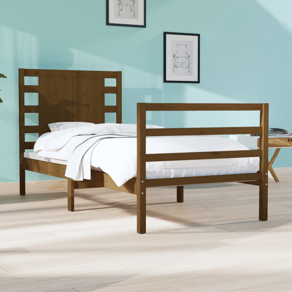 3104285  Bed Frame Without Mattress Solid Wood Pine