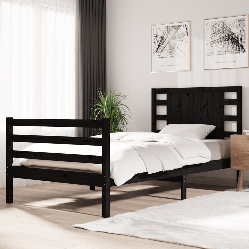 3104285  Bed Frame Without Mattress Solid Wood Pine
