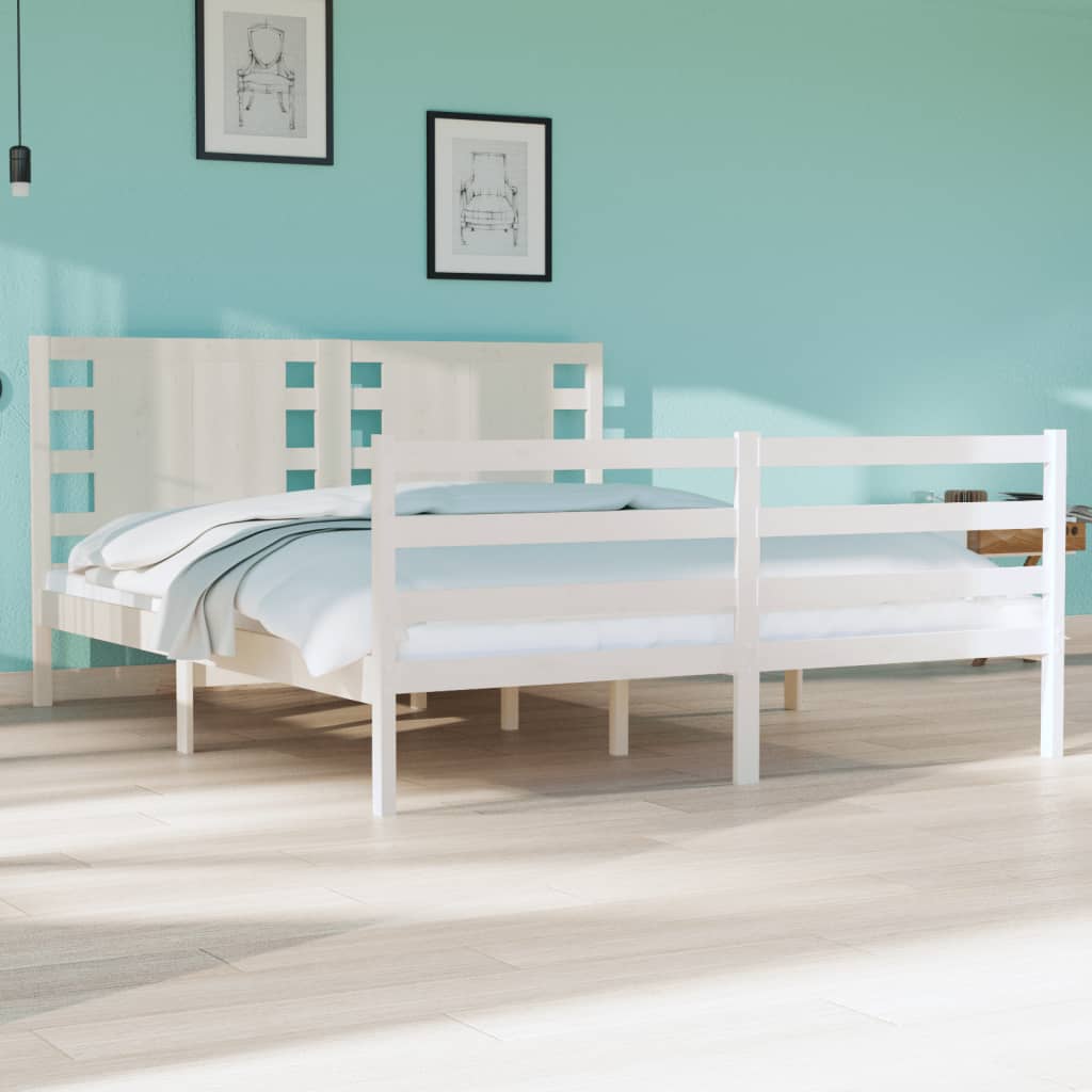 3104285  Bed Frame Without Mattress Solid Wood Pine