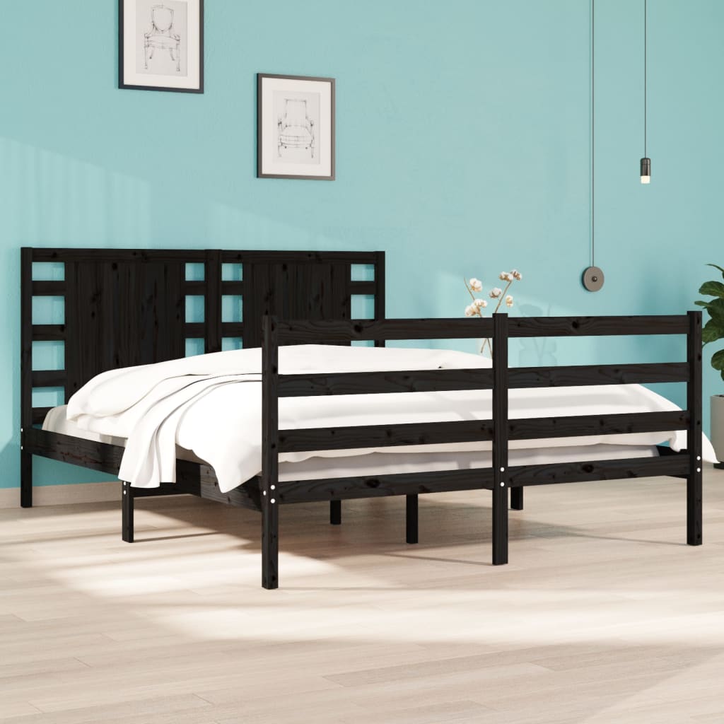 3104285  Bed Frame Without Mattress Solid Wood Pine