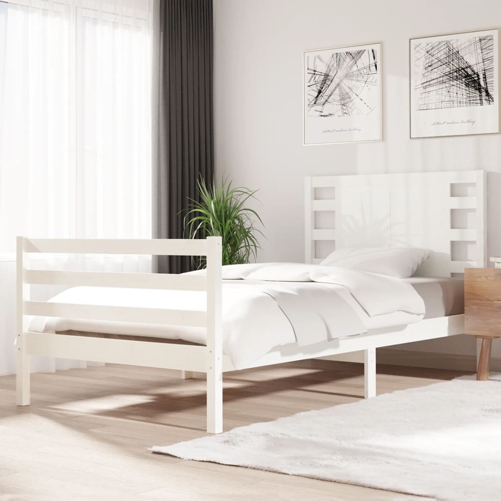 3104285  Bed Frame Without Mattress Solid Wood Pine