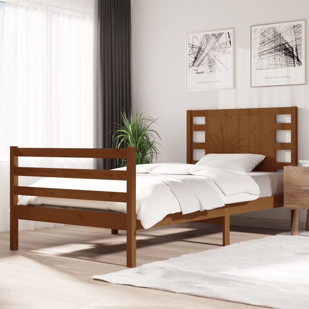 3104285  Bed Frame Without Mattress Solid Wood Pine