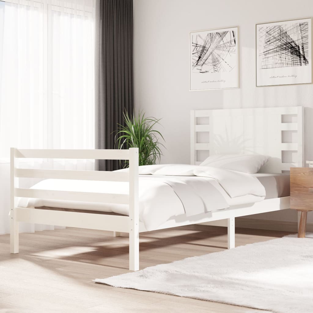 3104285  Bed Frame Without Mattress Solid Wood Pine