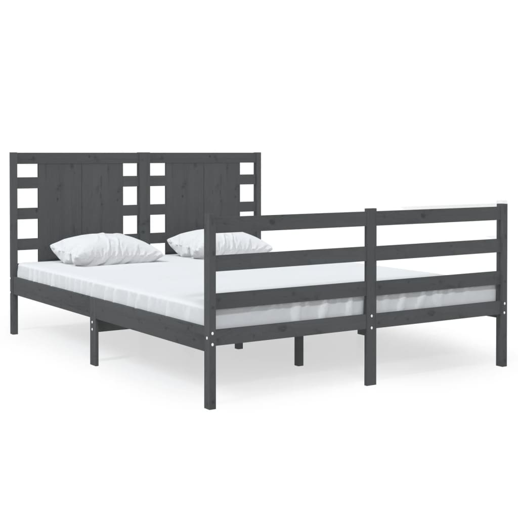 3104285  Bed Frame Without Mattress Solid Wood Pine