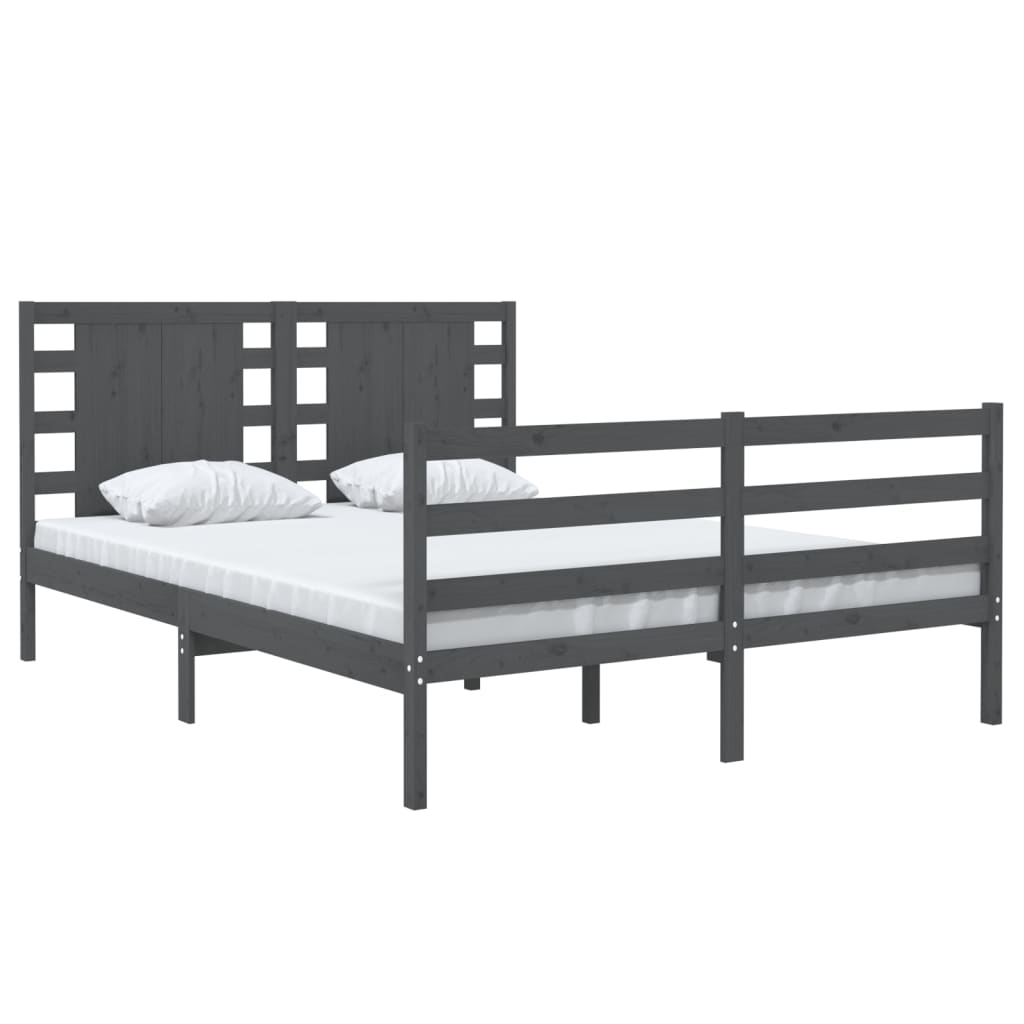 3104285  Bed Frame Without Mattress Solid Wood Pine
