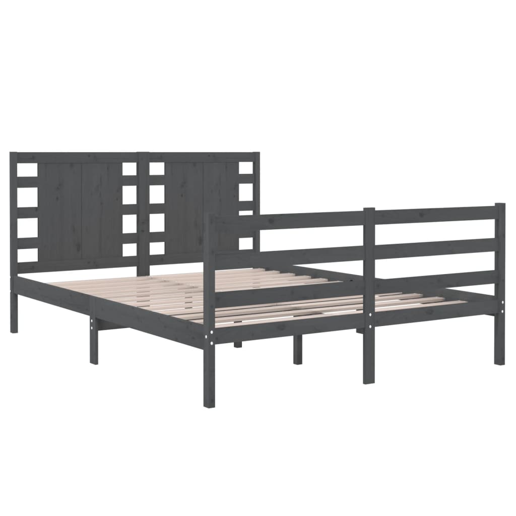 3104285  Bed Frame Without Mattress Solid Wood Pine
