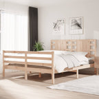 3104285  Bed Frame Without Mattress Solid Wood Pine