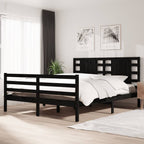 3104285  Bed Frame Without Mattress Solid Wood Pine