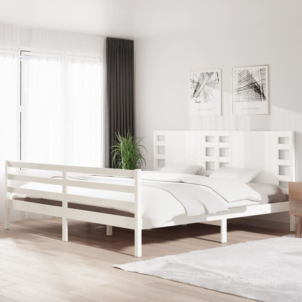 3104285  Bed Frame Without Mattress Solid Wood Pine