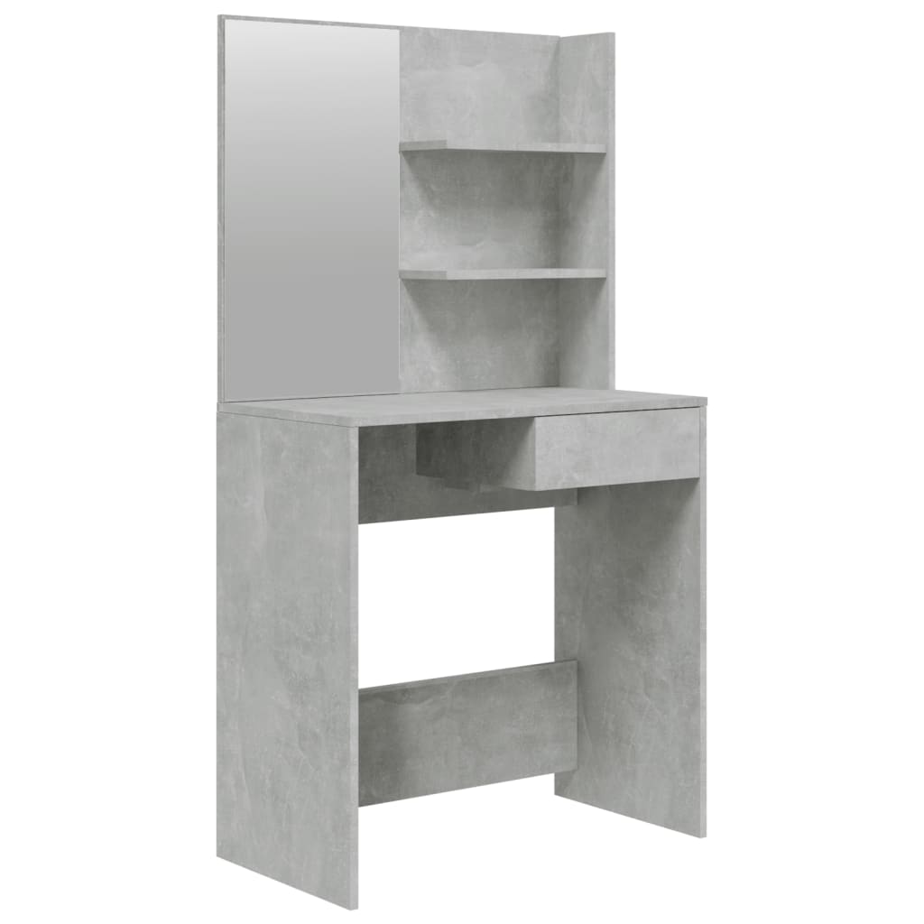 Dressing Table with Mirror Concrete Grey 74.5x40x141 cm