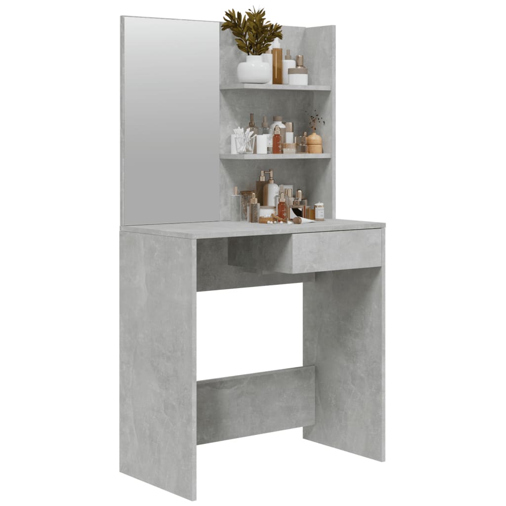 Dressing Table with Mirror Concrete Grey 74.5x40x141 cm