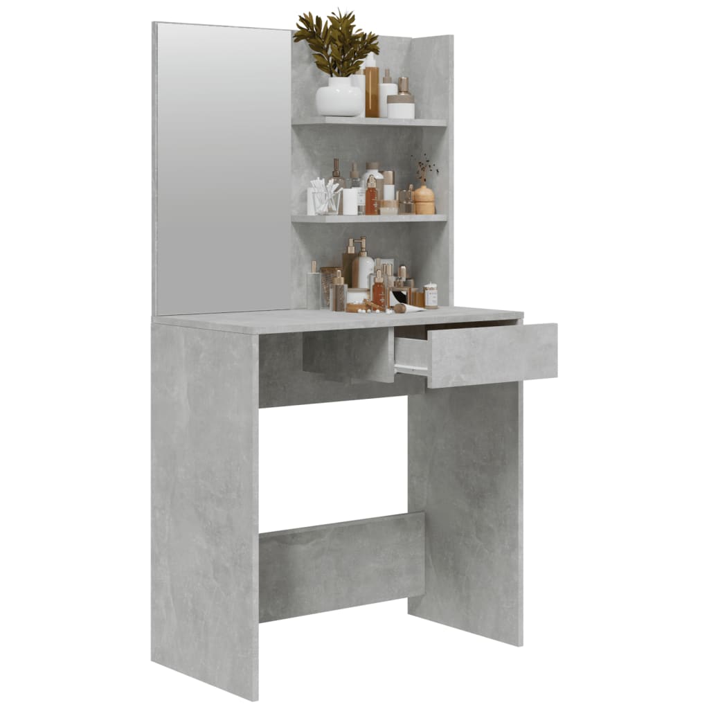 Dressing Table with Mirror Concrete Grey 74.5x40x141 cm