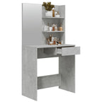Dressing Table with Mirror Concrete Grey 74.5x40x141 cm