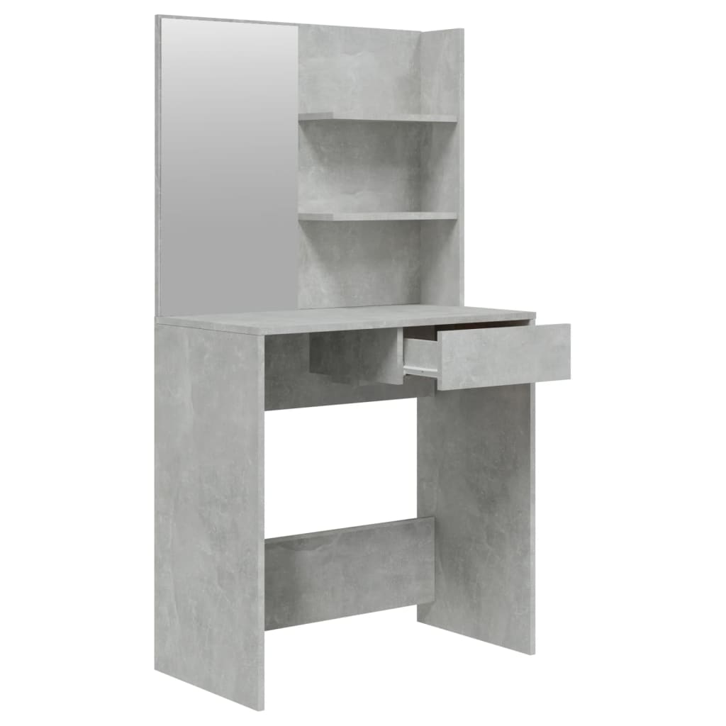 Dressing Table with Mirror Concrete Grey 74.5x40x141 cm
