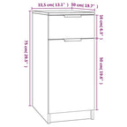Desk Cabinet Grey Sonoma 33.5x50x75 cm Engineered Wood