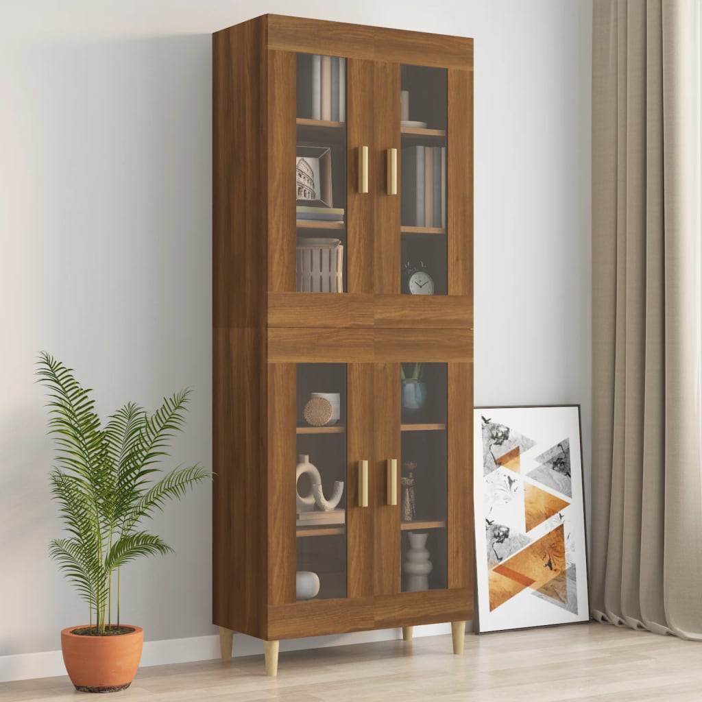 Hanging Wall Cabinet Brown Oak 69.5x34x90 cm
