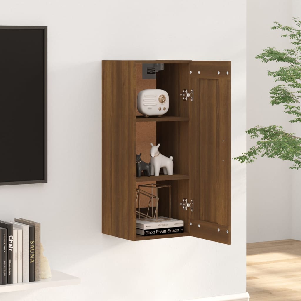 Hanging Cabinet Brown Oak 35x34x90 cm Engineered Wood