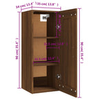 Hanging Cabinet Brown Oak 35x34x90 cm Engineered Wood