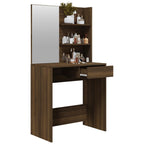 Dressing Table with Mirror Brown Oak 74.5x40x141 cm